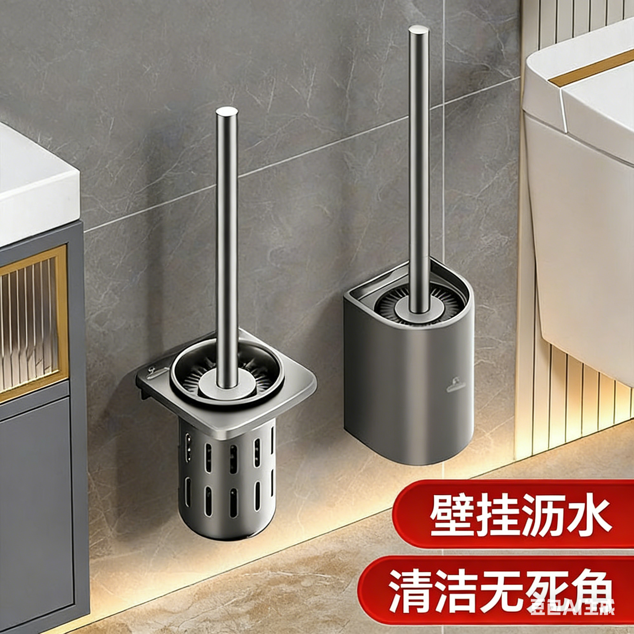 潜水艇马桶刷套装家用无死角2025年新款卫生间壁挂洗厕所专用刷子