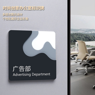 广告公司门牌总经理办公室标识牌财务会议室科室牌亚克力标志牌网红直播间门口牌子创意董事长总监室标牌定制