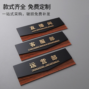 网红带货直播间房号门牌定制电商公司运营客服部门科室牌高档办公室总经理董事长室亚克力标识牌标牌创意订做