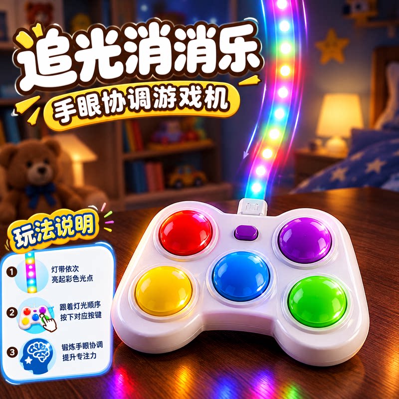 儿童新款游戏机追光消消乐玩具按按乐掌上解压动感旋律节奏男礼物