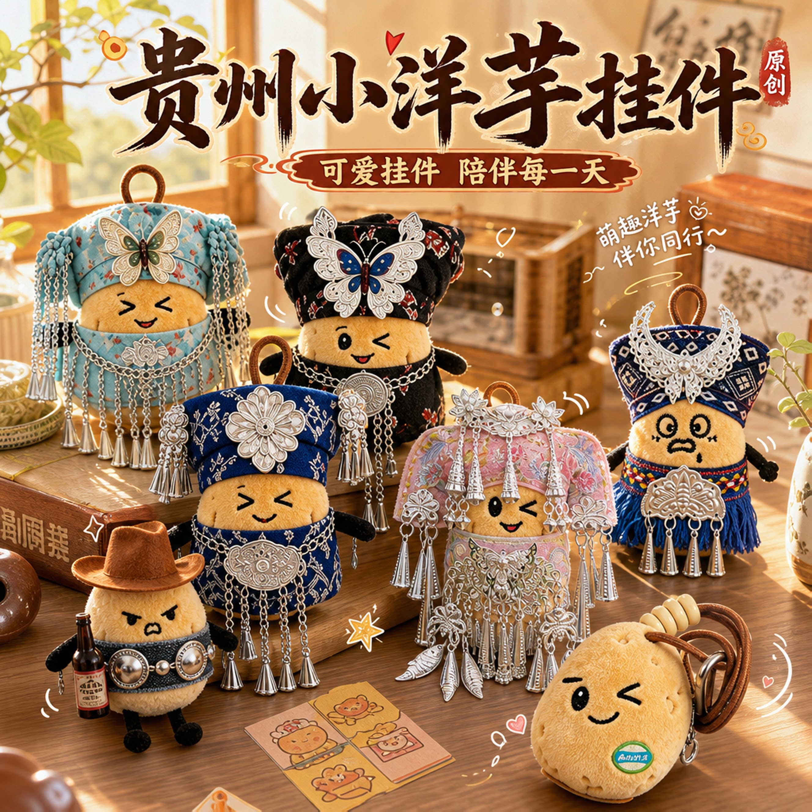 贵州文创纪念品苗疆小土豆挂件图片