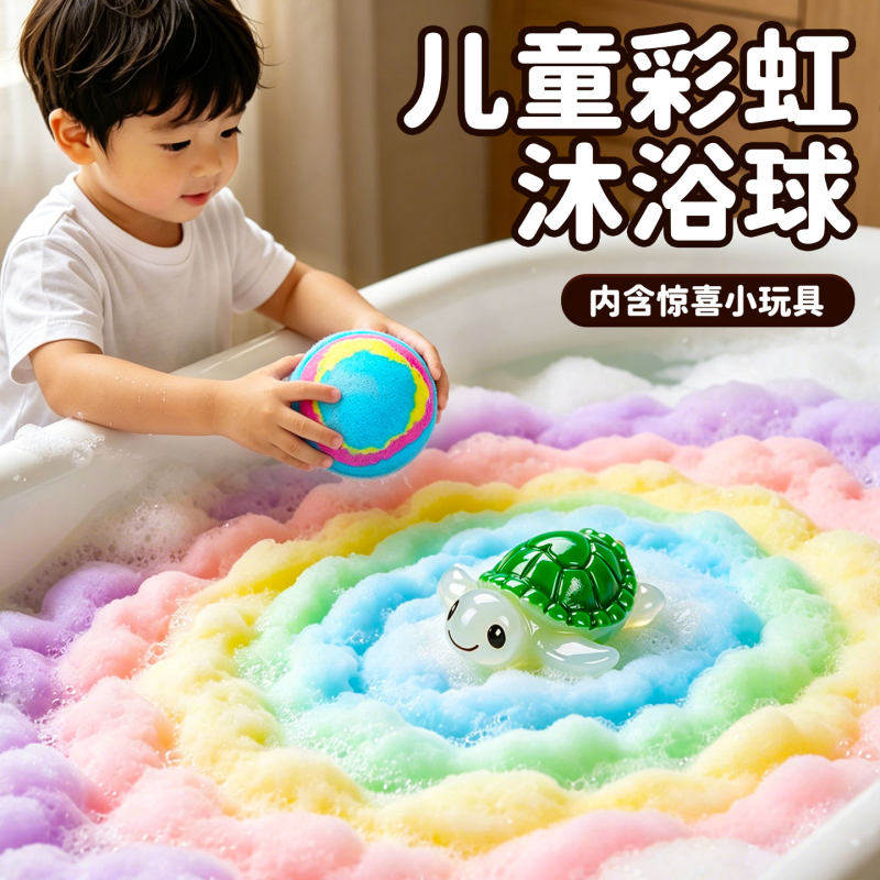 儿童泡澡玩具彩虹沐浴球海洋球图片