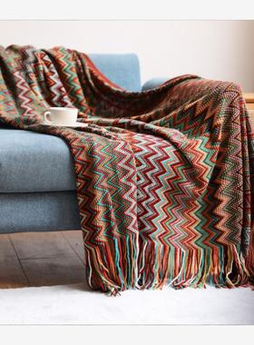 Bohemian ethnic tourism shawl cover blanket knitted blanket
