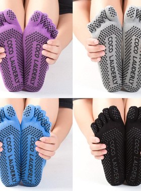Cotton Yoga Gym Toe Colorful Non Slip Socks Full Grip Sock