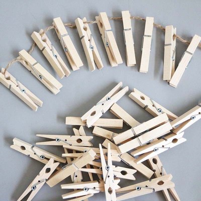 Wooden Pin Photo Paper Peg Clothespin Wooden clip 50pcs new