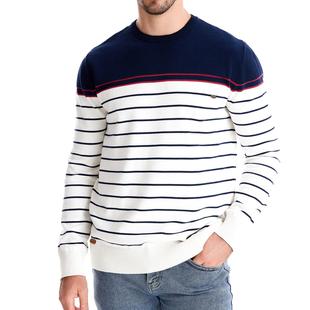 2024Striped color blocked longsleeve sweater条纹拼色长袖毛衣