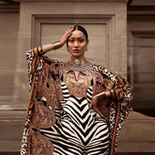 positioning Middle New large East dress robe print loose