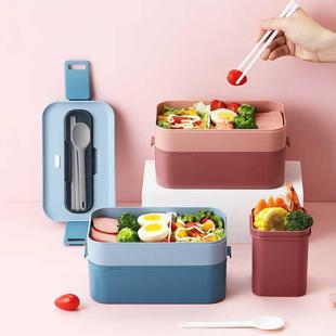 Double bento box Portable Outdoor food storage containers