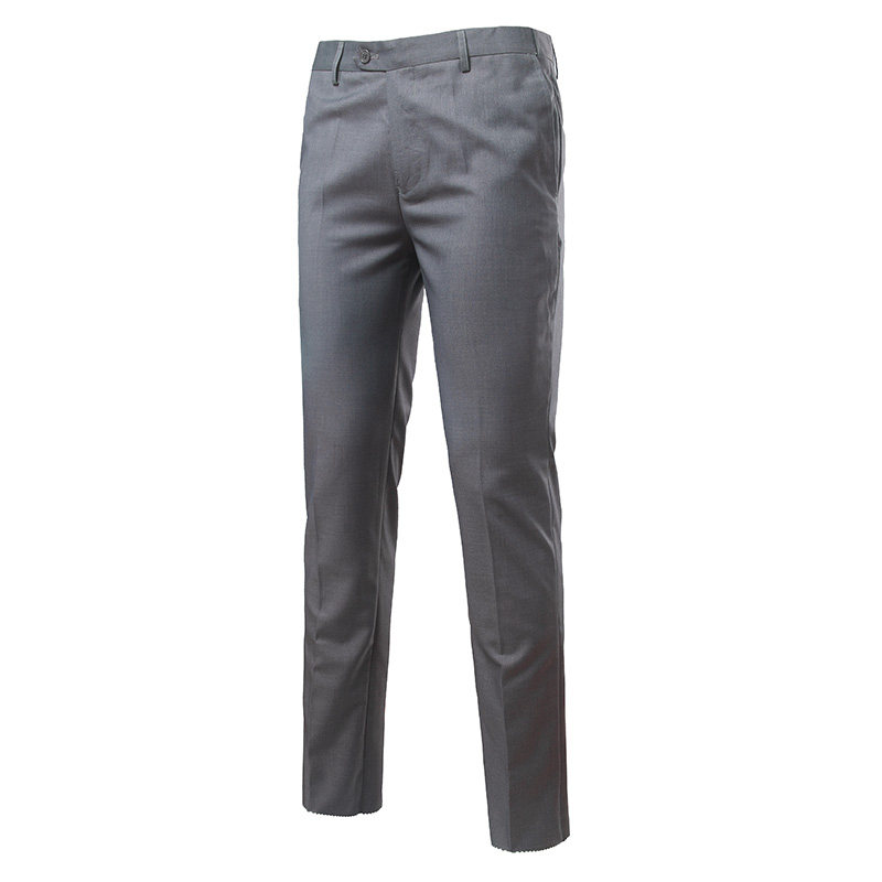 男士修身商务直筒长裤青年休闲小西裤men casual slim suit pants