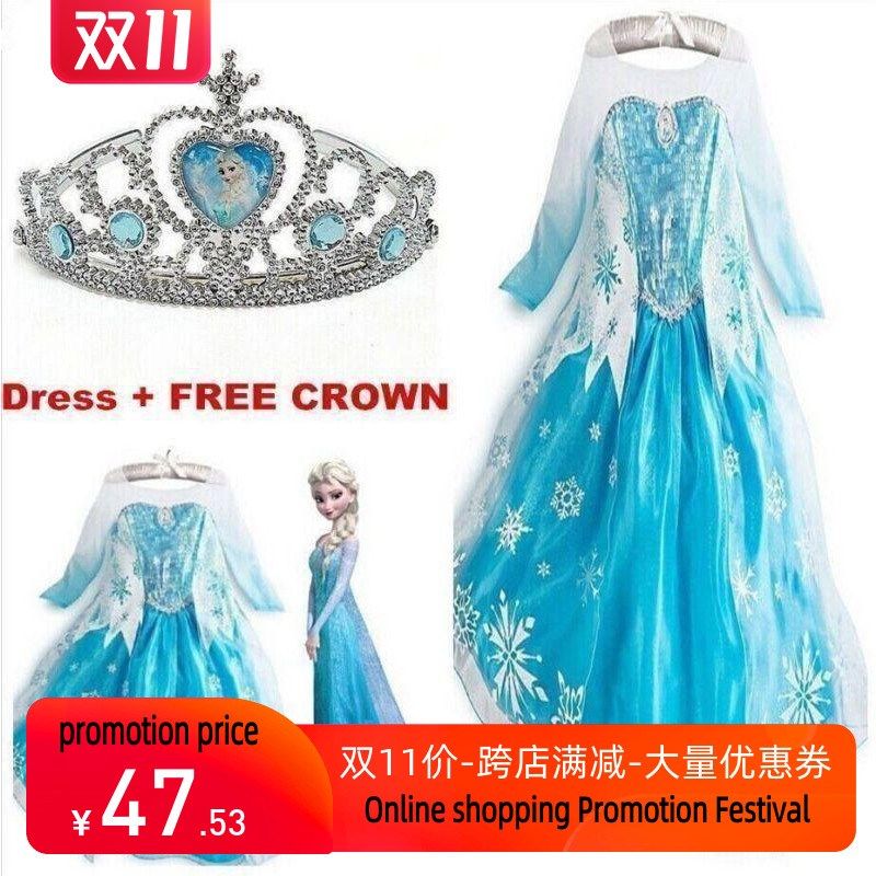 Girls Dresses Elsa Frozen costume Princess Anna party 2-8Y