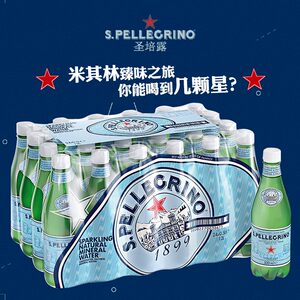 意大利进口圣培露含气天然矿泉水气泡水整箱500ml*24瓶非苏打水