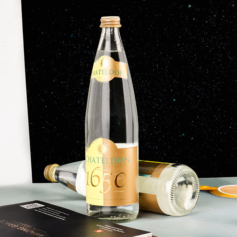 法国chateldon路易十四进口天然含气矿泉水750ml*12瓶整箱气泡水