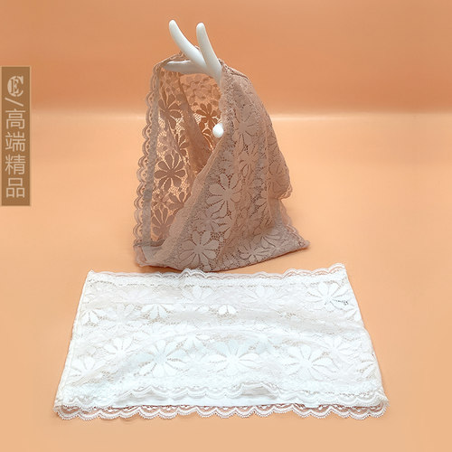 防滑一片式无肩带抹胸蕾丝