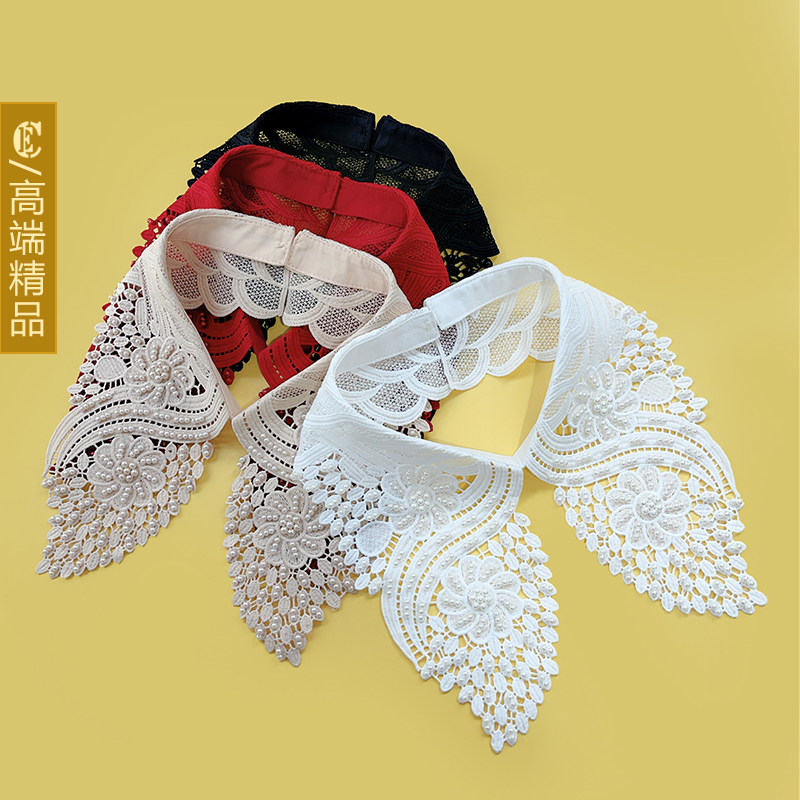 CE(服饰)钉珠假领子女后扣单领