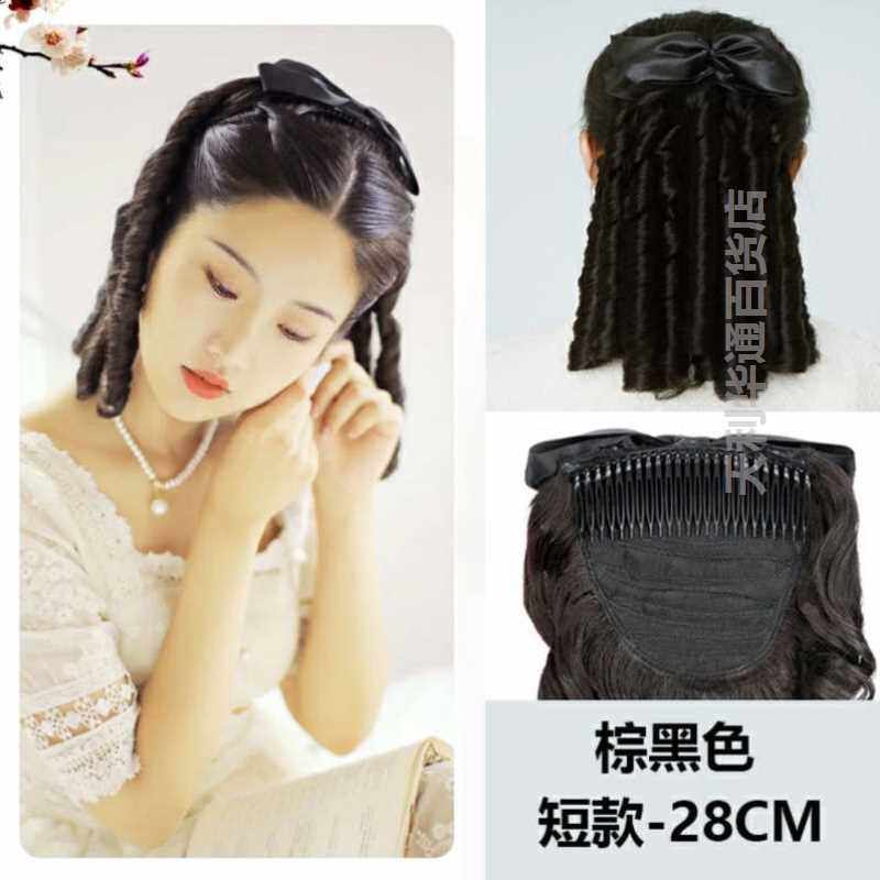 民国假发女卷发罗马卷长发复古旗袍发型金粉世家白秀珠lol