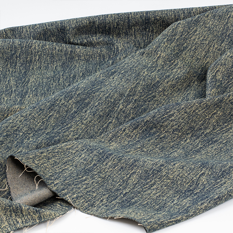 水洗做旧废色黄牛仔布料斜纹面料包包裤子服装设计牛仔面料