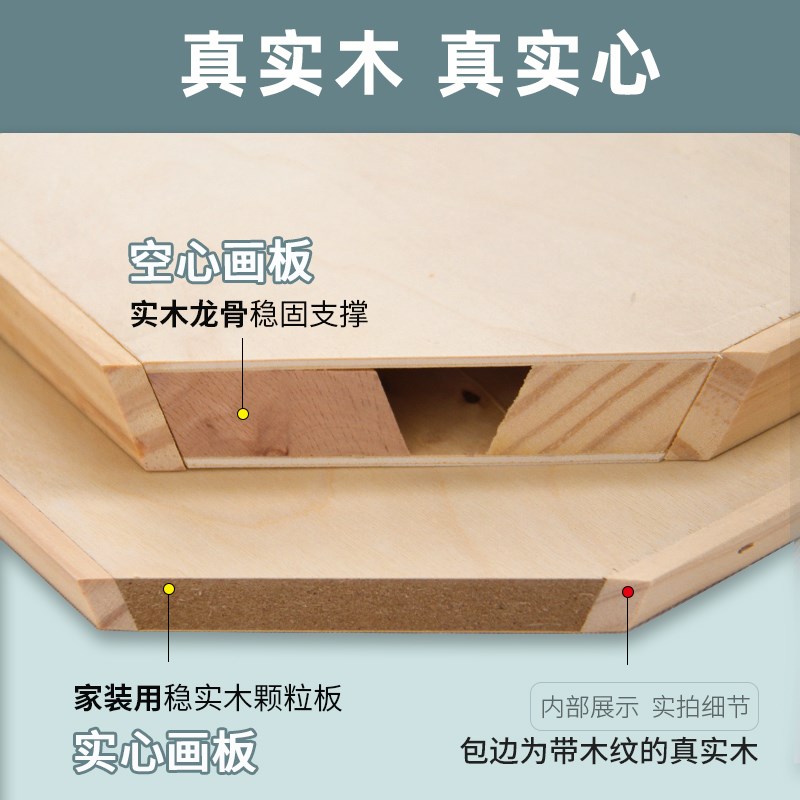 木制手提画板便携素描美术绘画板椴木双面写生2/0/8/4/全开四开画