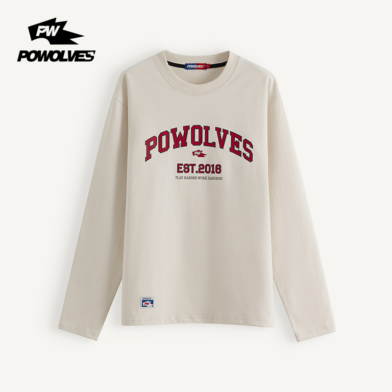 POWOLVES长袖纯棉透气亲肤投篮服