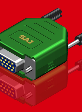 VGA插头3排15针公母头组装串口接头HDB15P镀金连接器卡扣式组装壳