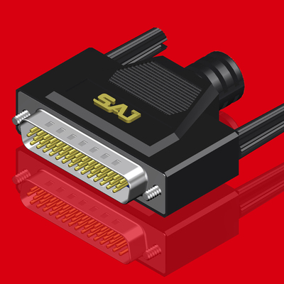 HDB44插头3排44针公母组装串口头