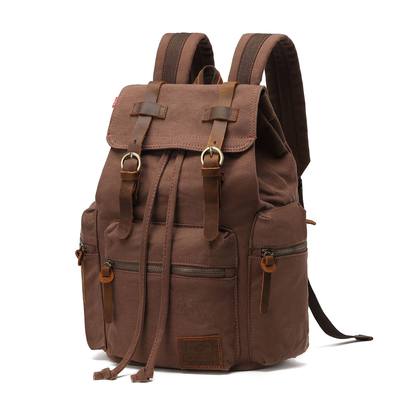 /Aoge Canvas Bag Retro Men's Bag Backpack Computer Bag Stud