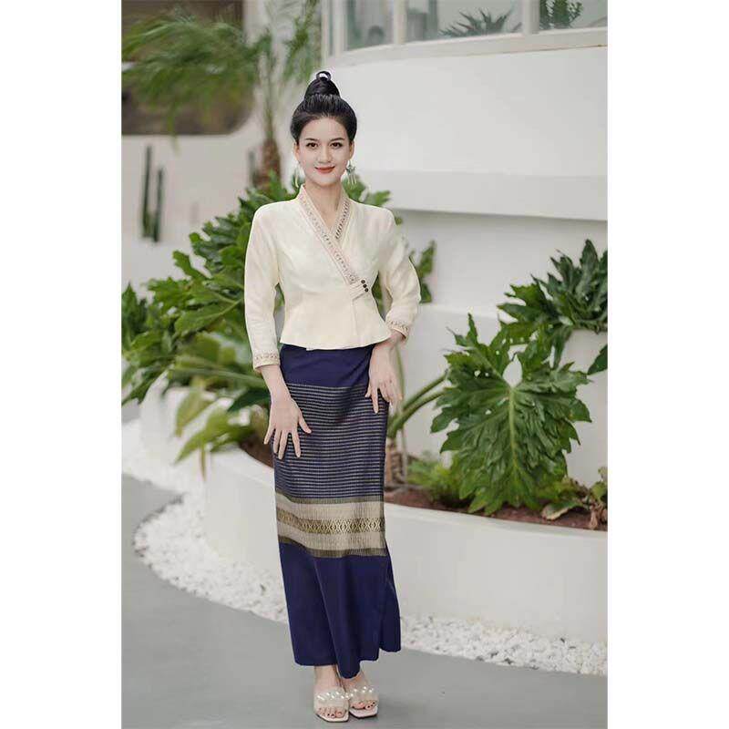 YUNNAN TOURISM: XISHUANGBANNA YUJIA DAI COSTUMES NATIONAL COSTUMES SLIM CHINESE TEA CLOTHES NEW CHINESE NATIONAL STYLE WOMENS CLOTHING