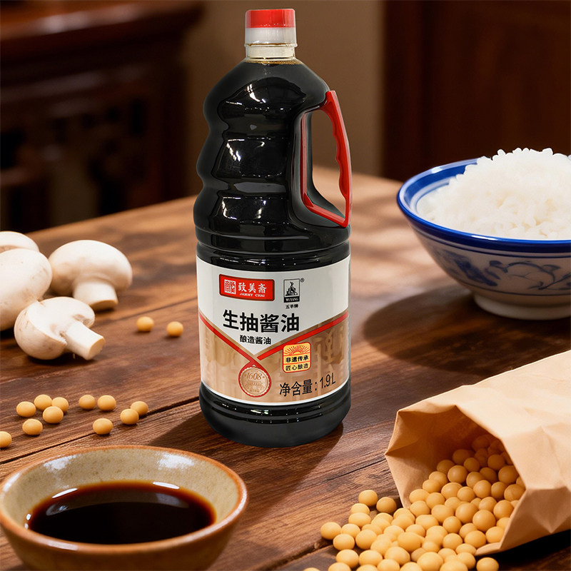 致美斋酱油1.9L生抽酱油大瓶家用实惠装黄豆酿凉拌酱油调料豆豉油