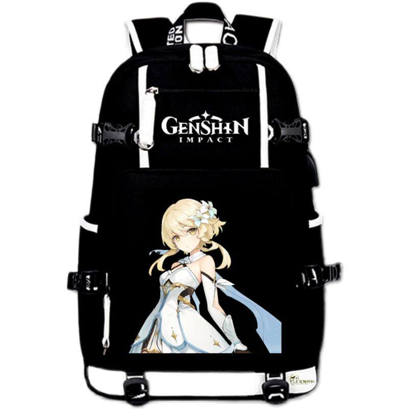 原神游戏周边温迪可莉七七同款书包双肩背包大容量时尚牛津纺潮流