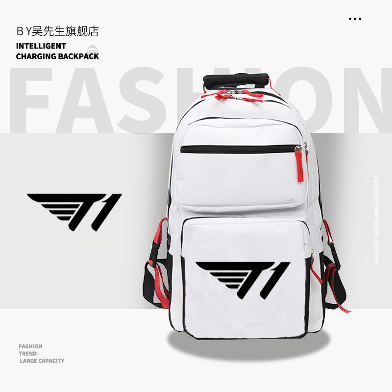 热销比赛skt新队标skt t1学生书包青少年男女休闲双肩背包大容量