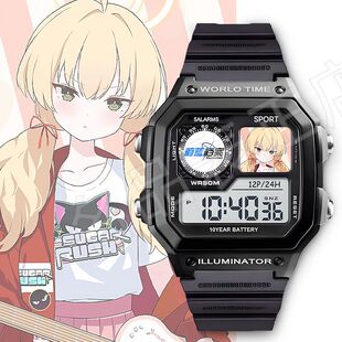 新款柚鸟夏游戏周边蔚蓝档案杏山和纱学生电子手表有闹钟礼物送人