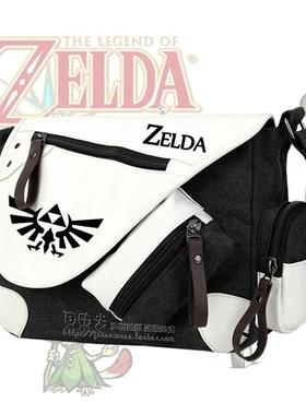 Zelda塞尔达传说动漫周边单肩包漆皮帆布斜挎包男女旅行休闲包包