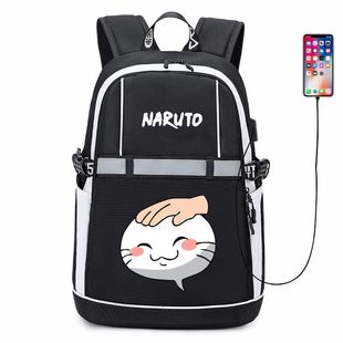 火影忍者手游鸣人摸头书包动漫周边男女初高中学生反光条双肩背包