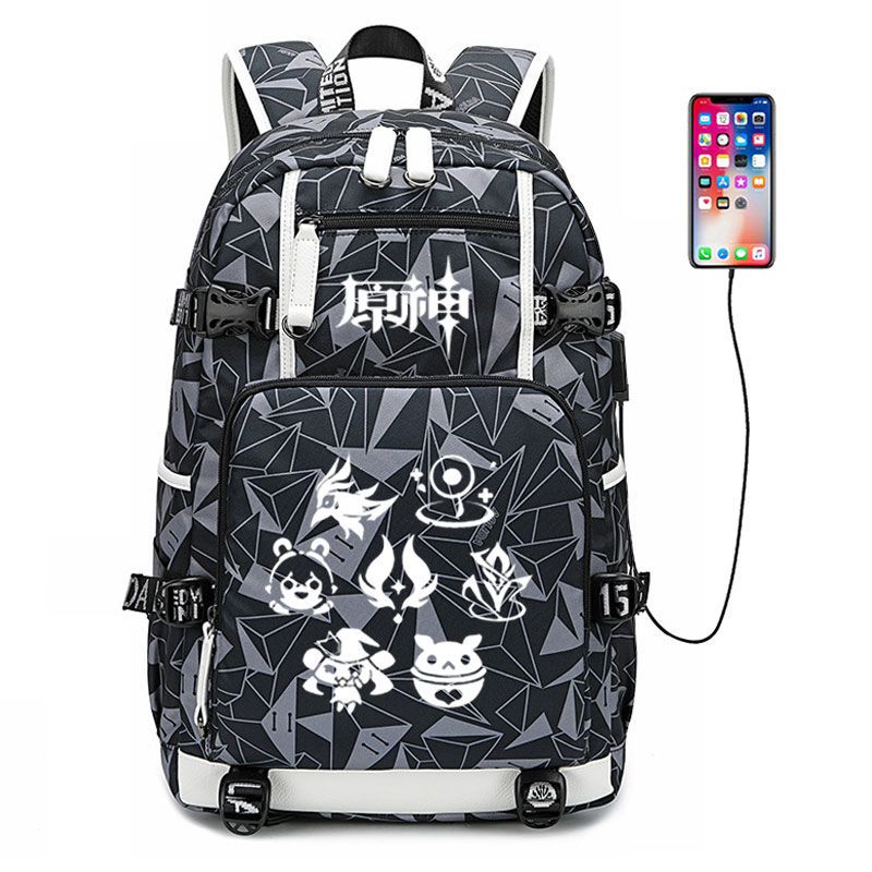 2024骑士团可莉原神游戏周边学生大容量书包 男女简约双肩包花纹