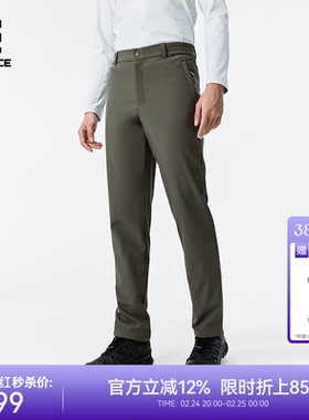 ROCKICE户外加绒软壳冲锋裤男冬季防风保暖徒步登山裤商务长裤子