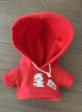 【明星同款】Ditto正红色连帽短袖卫衣 棉花娃娃20cm娃衣秋季可爱