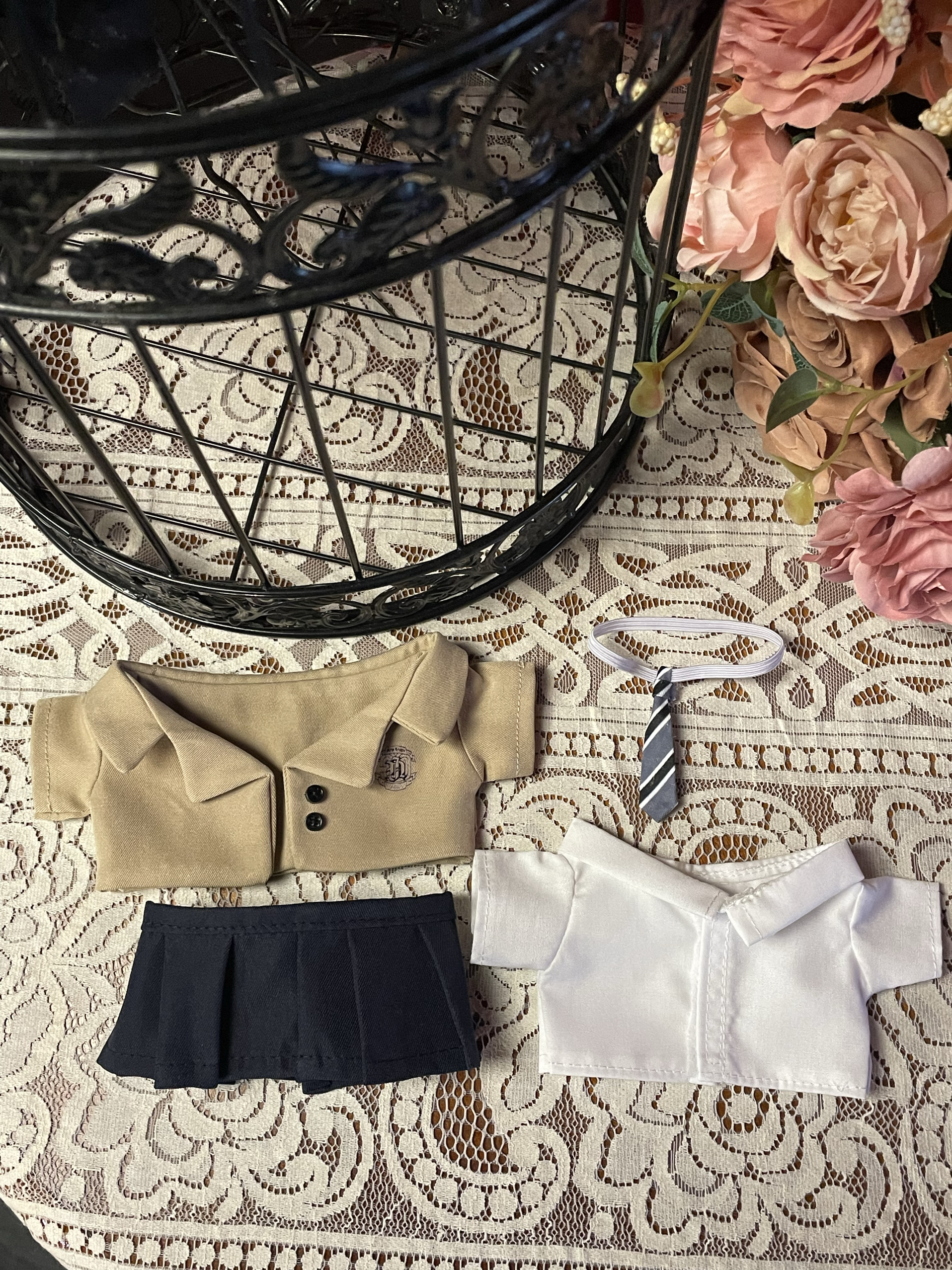 现货棉花娃娃衣服20cm校服学院明星款制服裙无属性娃衣可换装公仔