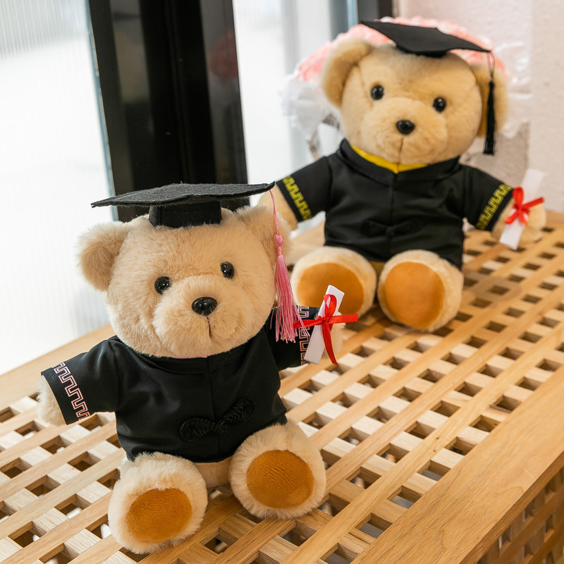 博士帽泰迪熊毛绒公仔毕业小熊学士服玩偶送学生玩具礼物定制logo
