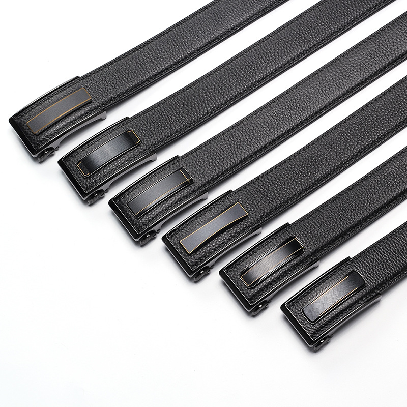 日本品质内穿男士自动扣皮带经典天地盖扣头商务休闲简约头层牛皮
