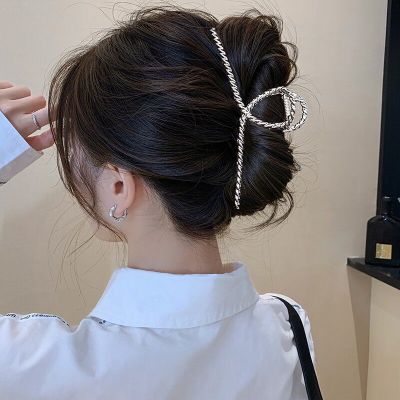 金属风~抓夹14cm超大号发量多高级感鲨鱼头饰夹子发夹女后脑勺