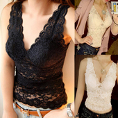 Lace Tos Through Silm See Vest Bralet Strappy fit Tank