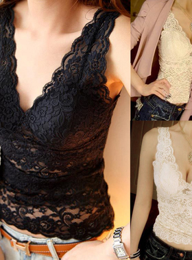 Silm fit Vest Lace Tos See Through Strappy Bralet Tank To