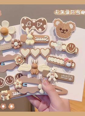 Cute Childrens Hairpin Milk Curry Color Side Clip Bangs Hai