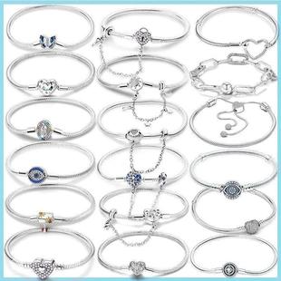 Sterling Silver Bracelet Fit Charms Butterfly Stars Moon Saf