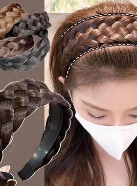 Wig Braided Headbands for Women Fishbone Wide Twist Hairband