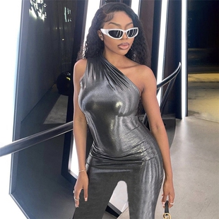 shoulder jumpsuit sleeveless 收腰提臀连体衣 waist Oblique