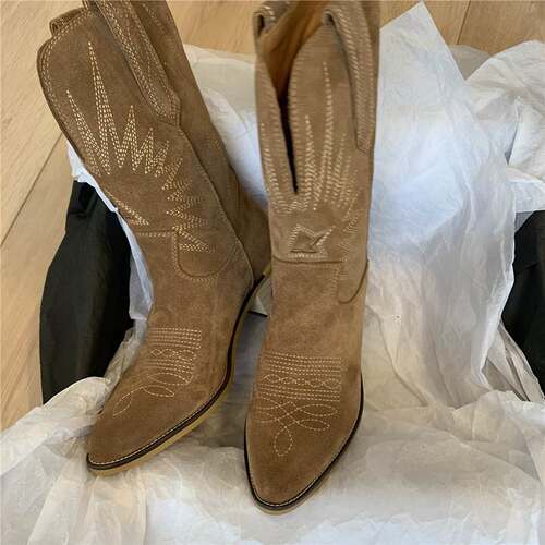 骑士靴西部牛仔靴 women cowboy boots martin boots big size 43