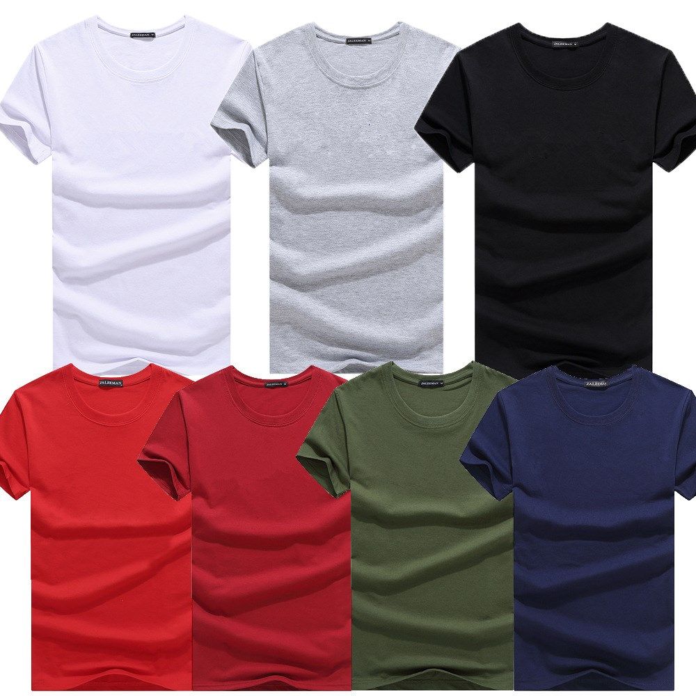 Short-sleeved men white t-shirt cotton shirt утболка图片
