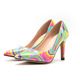 women 女单鞋 油画流彩高跟鞋 shoes color heel size high plus