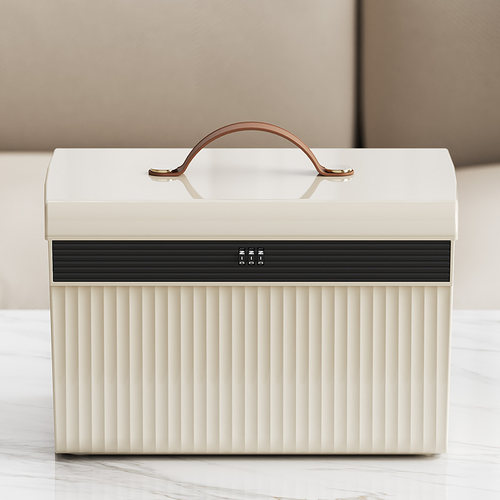 密码收纳箱贵重物品塑料收纳箱隐私文件带锁收纳盒车载家用整理箱