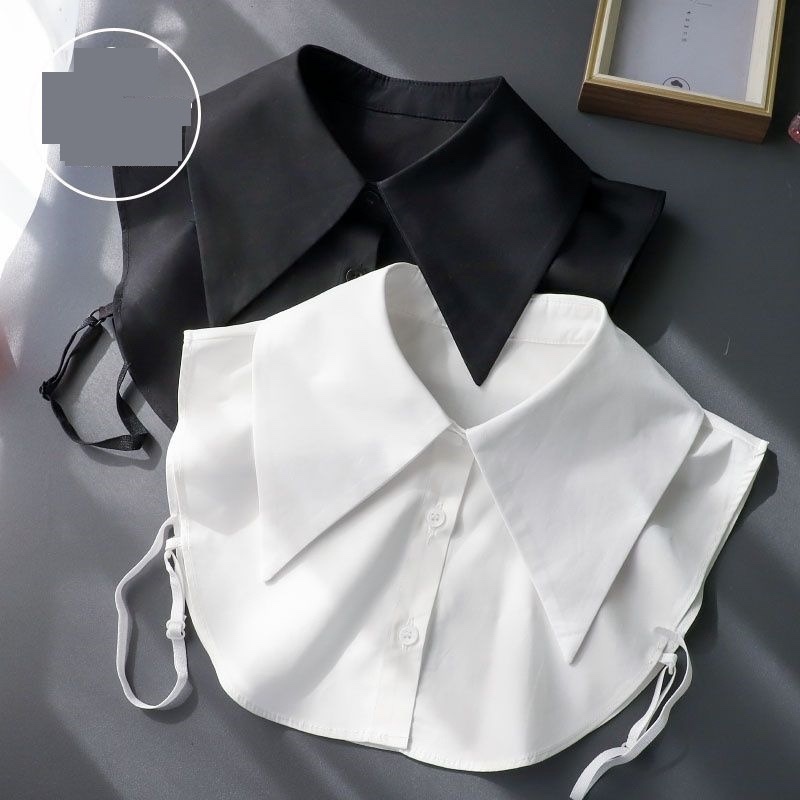 秋冬新款衬衣领假领子衬衫纯色百搭大尖领白色假衣领内搭装饰女士